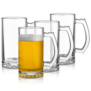 Chope à <span class=keywords><strong>bière</strong></span> classique à base épaisse avec poignée, base transparente gravée, 500 ml, grand verre à <span class=keywords><strong>bière</strong></span> - Product Image 1