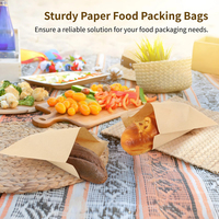 Sacs en papier kraft anti-graisse à fond en V, mini, ouverts en haut, en papier sulfurisé, pour emballage de biscuits, sandwichs et repas