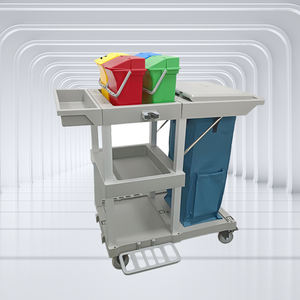 Chariot de nettoyage commercial modèle C-3, chariot de ménage pour hôtel, chariot de service hospitalier, chariot de nettoyage en aluminium - Product Image 5