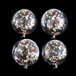 Bolas iluminadas, balões transparentes que brilham no escuro, balões luminosos de led bobo com corda vara