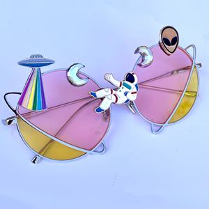 Gafas de Sol Redondas de Metal para <span class=keywords><strong>Mujer</strong></span>, Certificadas por la CE, Artículos Decorativos Modernos y a la Moda que Brindan Protección UV Esencial - Product Image 3