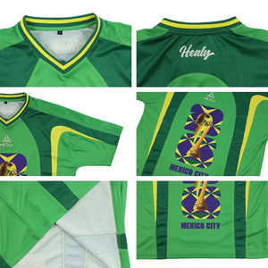 Custom Retro Soccer Jersey Mexico Breathable Loose Fit Sublimated V Neck 2026 Football Sports <b>T</b> <b>Shirt</b> Mens - Product Image 5