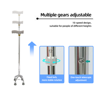 Canne de marche médicale légère en alliage d'aluminium réglable en hauteur, à trois/quatre pieds, pour usage extérieur, capacité de charge de 300 lb