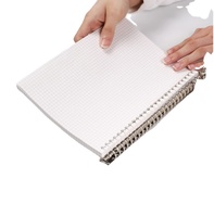 Cahier à feuilles mobiles à anneau détachable simple mignon Agenda de reliure à ouverture unique avec tissu PVC PP Matériau de couverture Logo personnalisé Écriture