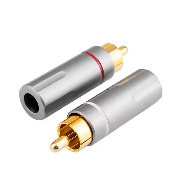 RCA Jack Connector Pure Copper Gold Plating Audio RCA Cables Male Adapter Socket RCA Speaker Terminal Acoustics Connectors
