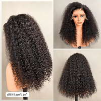 Perruque en cheveux humains vierges 100% naturels, bouclés et volumineux, avec dentelle transparente, pour femmes noires, vente en gros