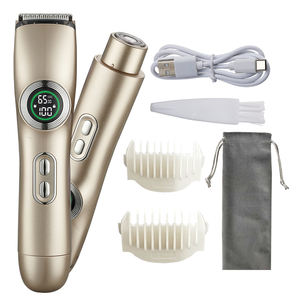 Электрический эпилятор с двумя головками для домашнего использования, IPX7, безболезненное удаление волос, триммер для зоны бикини, устройство для удаления волос для женщин - Product Image 1