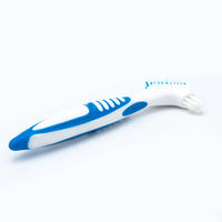 Offre Spéciale brosse à dents de prothèse dentaire colorée à double tête à poils durs avec poignée en PP pour un usage domestique