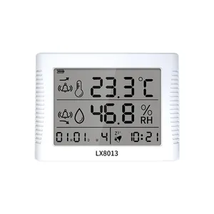 Nouveau Hygromètre Thermomètre Horloge Numérique 3-en-1 avec Affichage LCD, Date, Alarme, Rétroéclairage Bleu, Moniteur d'Humidité et de Température pour la Maison et le Bureau - Product Image 1