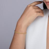 Bracelet en perles de moissanite en argent sterling 925 avec 6 breloques serties clos, bijoux quotidiens pour femme