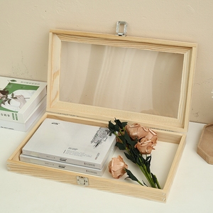 Scatole <span class=keywords><strong>Regalo</strong></span> <span class=keywords><strong>in</strong></span> <span class=keywords><strong>Legno</strong></span> Pronte per la Spedizione, Contenitori Trasparenti per Organizzazione ed Esposizione, Scatole Rettangolari Personalizzabili per Imballaggio - Product Image 4