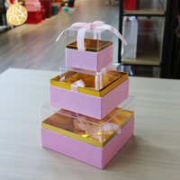 EN PACK acrylique boîte vide en plastique stockage boîte-cadeau emballage cadeau de luxe boîte de noël emballage avec ruban arc