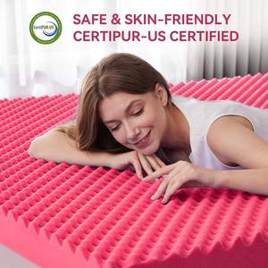 2 polegadas branco luxo memória espuma colchão <span class=keywords><strong>Topper</strong></span> Bed Mat Anti-Decúbito dobrado Design 500TC All-Season faculdade dormitório uso - Product Image 5