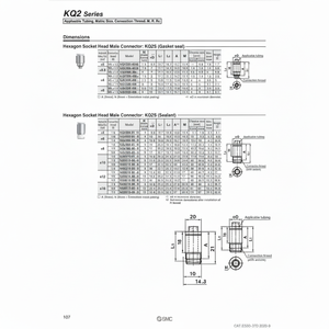 นิวเมติกส์แบบสัมผัสเดียว KQ2S08-01NS ชิ้นส่วนนิวเมติก SMC - Product Image 1