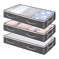 Nouvel ensemble de sacs de rangement gris pour lit 100x50x15cm – Rangement moderne et pliable anti-poussière pour couettes et vêtements