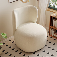 Fauteuil rond rembourré populaire en tissu bouclé pour salon, chaise longue cylindrique