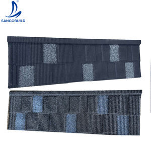 Tuiles de toiture en métal revêtues de pierre en alliage d'aluminium Noir Tuiles de toiture en acier double <span class=keywords><strong>Dekra</strong></span> - Product Image 2