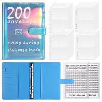 Défi des 200 enveloppes, carnet à feuilles mobiles A5, classeur budgétaire, carnet d'économie d'argent, défi des enveloppes d'argent, carnet d'économie avec des accessoires à l'intérieur