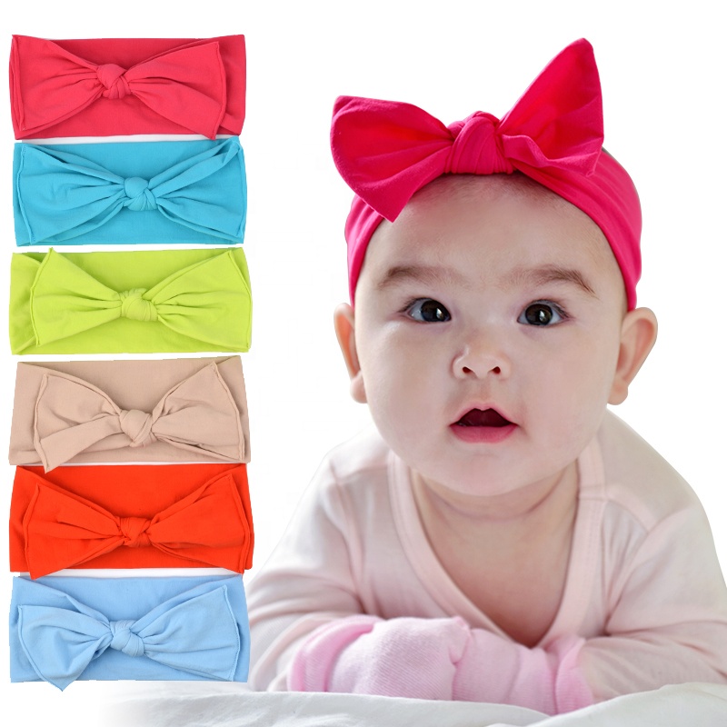 Bandeau en Nylon pour nouveau-né, accessoires cheveux pour bébés filles, serre-tête doux, DIY, vente en gros, 5 pièces