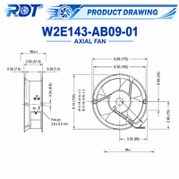 Industrieller AC-Kühlventilator W2E143-AB09-01 Kompakter Lüfter Energieeffiziente Luftzirkulationslösung HVAC-Ausrüstung