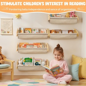 Estantes flotantes para guardería para <span class=keywords><strong>pared</strong></span>, estantes para libros bonitos, montaje en <span class=keywords><strong>pared</strong></span>, estante para libros para niños, organizador <span class=keywords><strong>de</strong></span> almacenamiento colgante para habitación <span class=keywords><strong>de</strong></span> niños, sala <span class=keywords><strong>de</strong></span> juegos - Product Image 2