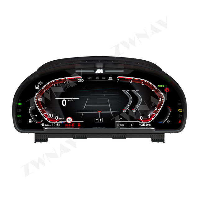 ZWNAV 12.3 Inch LCD Digital Cluster for BMW 5/6/7Series X3 X4 X5 X6 Car Dashboard Digital Speedometers LCD Instrument Panel