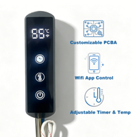Controlador de Toallero Eléctrico Inteligente con Termostato Digital, WiFi, Control por App Tuya, 110V/220V, para Tubo Cuadrado de 30mm, Tipo Extralargo, Negro