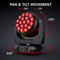 Professioneller RGBW 19X40W LED Bee Eye Moving Head Wash Zoom Effekt Pixel-Steuerung DMX512 Licht