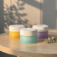 Pot cosmétique vide à double paroi en PP de 100g avec cuillère magnétique, pour crème visage et corps, exfoliant, avec bouchon en plastique, soin de la peau, blanc