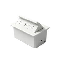 Prise de bureau coulissante latérale, 2 prises électriques standard britanniques, USB type C, blanc