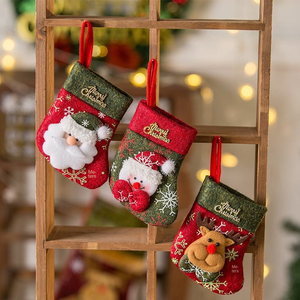 Cadeau de Noël Couverts Sac Père Noël Bonhomme de neige Bas de Noël de haute qualité <span class=keywords><strong>Chaussettes</strong></span> - Product Image 4