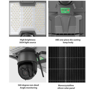 Coveda ไฟถนนพลังงานแสงอาทิตย์พร้อมกล้อง<span class=keywords><strong>วงจรปิด</strong></span>, Ip65ควบคุมระยะไกลไร้<span class=keywords><strong>สาย</strong></span>กันน้ำกลางแจ้ง - Product Image 6