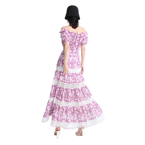 U.<span class=keywords><strong>Chic</strong></span> mode européenne <span class=keywords><strong>Style</strong></span> bohème 2023 été mi-taille longues robes dentelle femmes tenue décontractée - Product Image 4