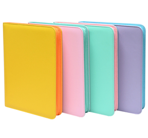 <span class=keywords><strong>Classeur</strong></span> à fermeture éclair couleur macaron, 9 pochettes à chargement latéral, en matériau sûr sans acide, pour collection - Product Image 1