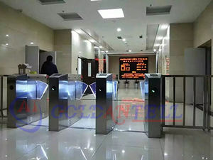 Tourniquet piétonnier de vitesse de <span class=keywords><strong>scanner</strong></span> de NFC de porte de barrière d'aileron bidirectionnel d'acier inoxydable SUS304 pour l'entrée de gymnase - Product Image 3