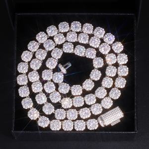 Cadena de Tenis Grande Yu Ying de 8 mm de Ancho, Plata S925 con Incrustaciones de Diamantes Moissanite VVS, Eslabones de Cadena para Hombres Estilo Hip Hop - Product Image 2