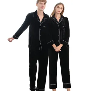 Оптовая продажа, хлопковая фланелевая атласная Женская одежда для сна, моющиеся шелковые комплекты пижам для пары