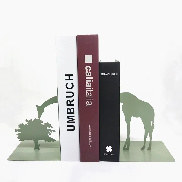 Manufacturer Laser Cutting Sturdy Bookend Book Ends Custom Animal Decorative Metal Bookends