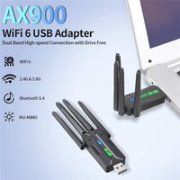 Adaptador USB3.0 Inalámbrico WiFi6 Externo AX900, Receptor de Red LAN de 900Mbps, BT5.4, Doble Banda 2.4GHz 5GHz para Windows 10/11