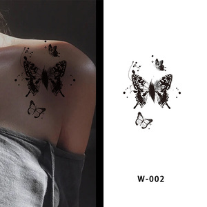 Tatuaje Temporal de Jugo Herbal Negro para Cintura, Calcomanía de Papel Semipermanente Realista para Brazo, Arte Corporal, Uso Profesional - Product Image 1