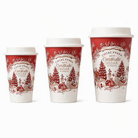 Gobelet jetable à deux couches, personnalisé, en papier kraft, en gros, OEM, durable, alimentaire, robuste, 7oz, 9oz, 18oz