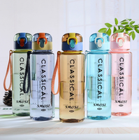 Botella de agua de plástico para viaje, termo deportivo para exteriores