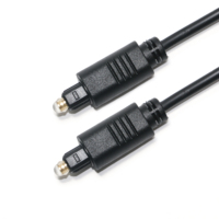 Câble de rallonge numérique optique Toslink à connecteur métallique, gaine PVC noire non blindée pour lecteur DVD, haut-parleur, téléphone, HDTV