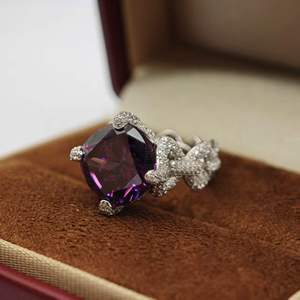 UM Jewelry Modern 925 <b>silver</b> amethyst Zircon <b>ring</b> is suitable for daily wear by both <b>men</b> and women, wedding anniversary gift - Product Image 2
