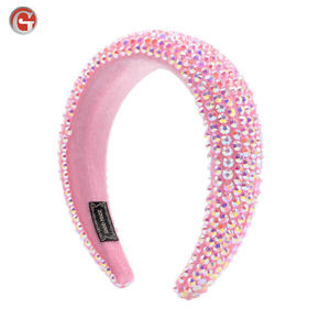 Venta al por mayor popular cristal barroca diadema de diadema acolchada de lujo lindo Hairband - Product Image 4