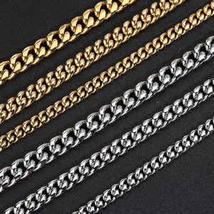 Pulseras Finas de Acero Inoxidable, Joyería con Cierre de Resorte de Diamantes, Collar de Cadena Cubana, Estilo Hip-Hop, Pulseras para Hombre, Oro 200g 80% - Product Image 3