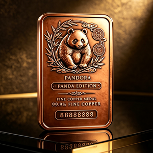 Barra de cobre de 1 kg, cobre puro, rectangular, para recuerdo, edición Panda. - Product Image 2