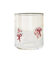 Vaso de Whisky, Agua, Jugo o Helado Transparente de 300 ml, con Lazo Rosa, Personalizado, de Alta Calidad, Hecho a Mano