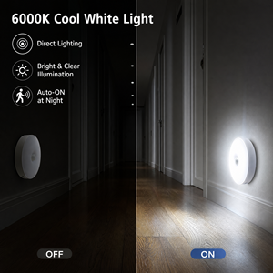 Round <b>LED</b> Night <b>Light</b> Cold White <b>Sensor</b> Control Battery Operated Magnetic Wall Lamp for Bedroom Minimalist Design - Product Image 5