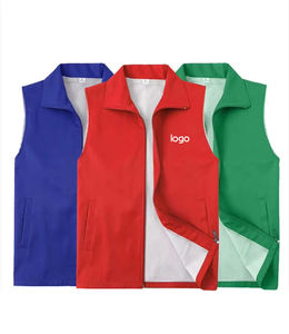 Gilet da lavoro volontario personalizzato a doppio strato a forma di diamante con chiusura a cerniera con Logo gilet Unisex bianco - Product Image 1